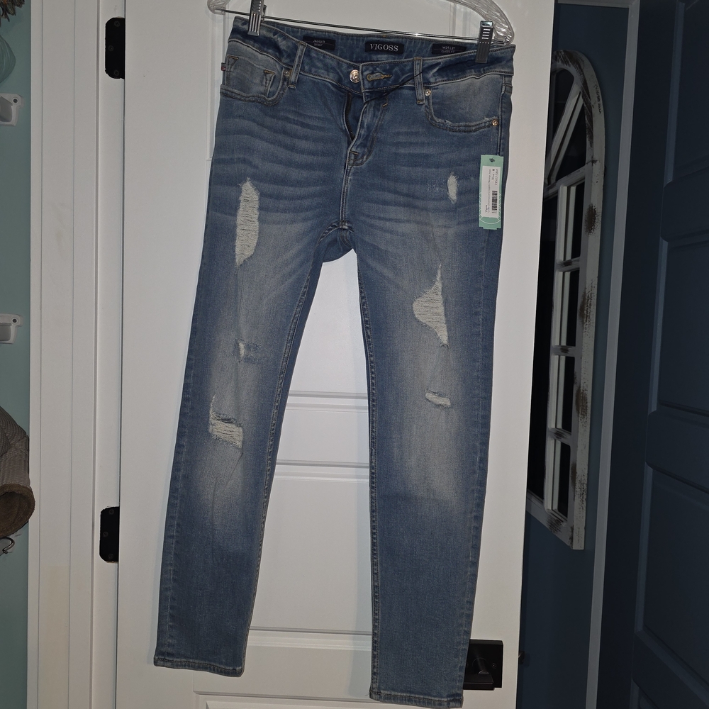 Vigoss Light Blue Distressed Skinny Jeans